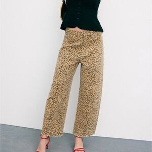LEJEAN Leopard Nomad Ankle Jeans